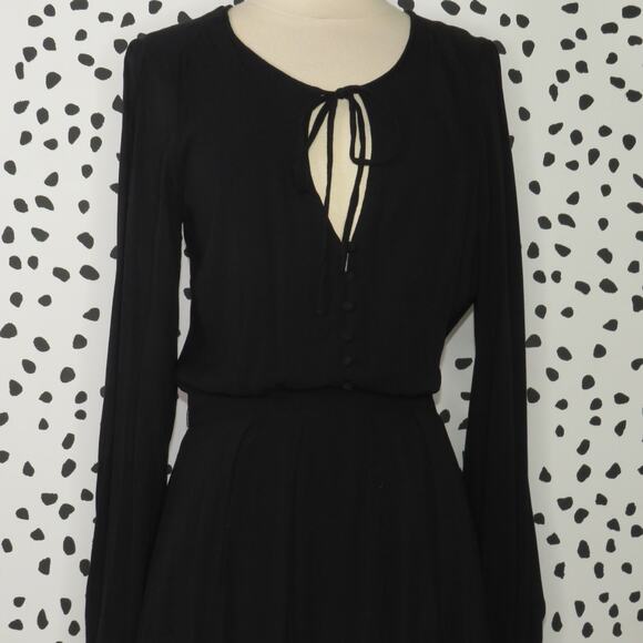 Free People Black Say You Love Me Midi Long Sleeve Dress - Picture 4 of 11